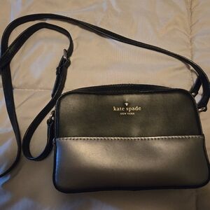 Kate Spade Small Crossbody Bag, Black + Pewter